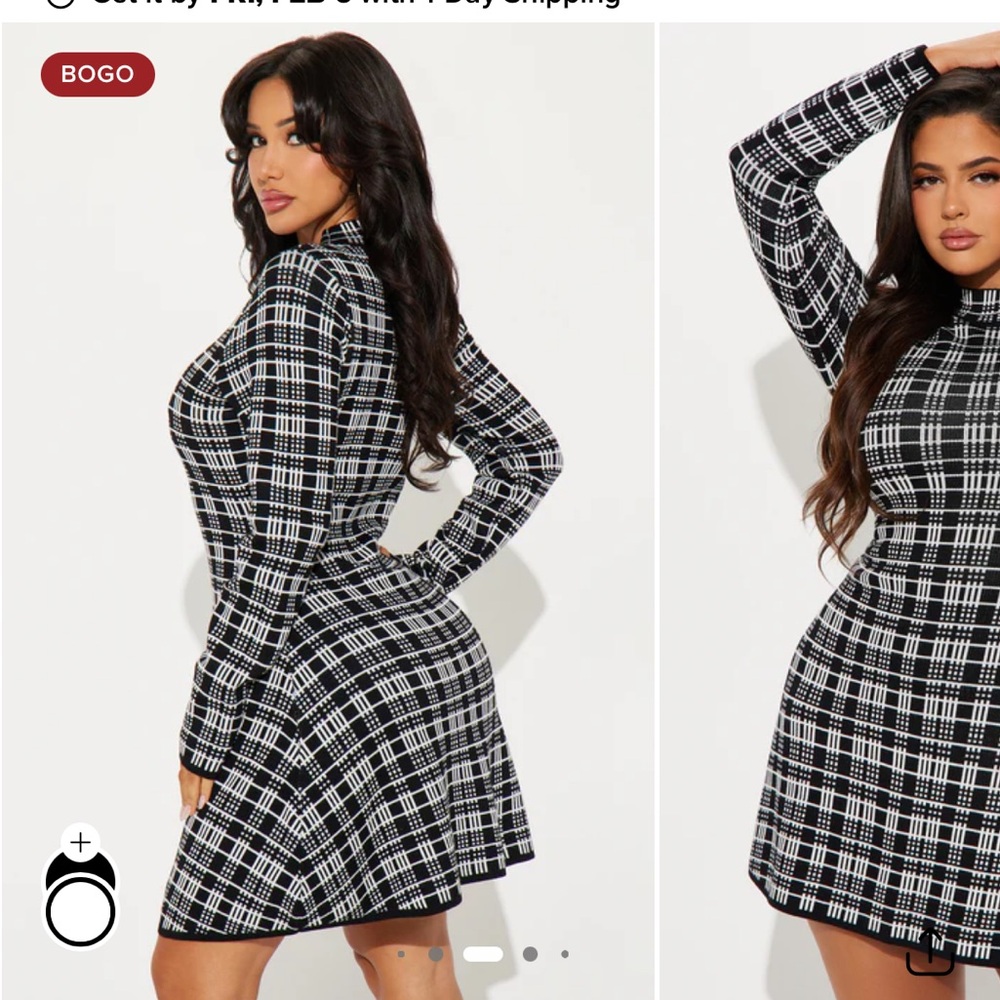 Black and White Sweater Mini Dress